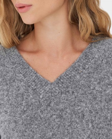 Сірий пуловер з манжетами FASHIONISTA