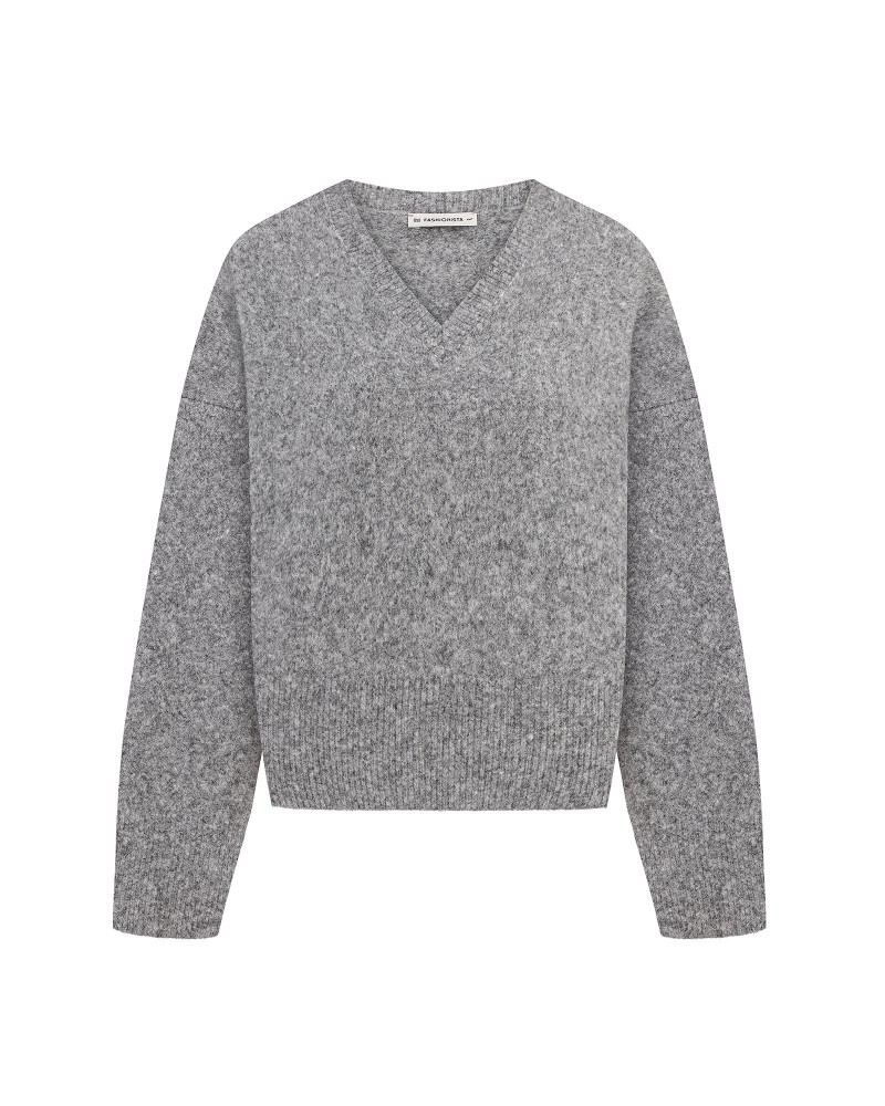 Сірий пуловер з манжетами FASHIONISTA