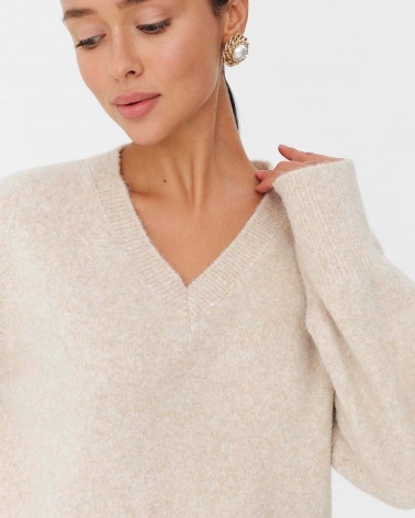 Світло-бежевий пуловер з манжетами FASHIONISTA