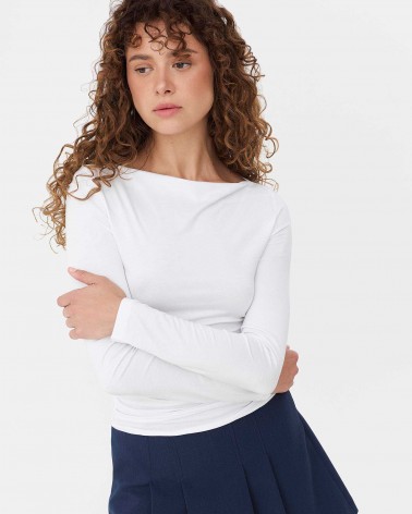 Білий базовий лонгслів FASHIONISTA