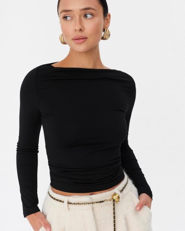 Чорний базовий лонгслів FASHIONISTA