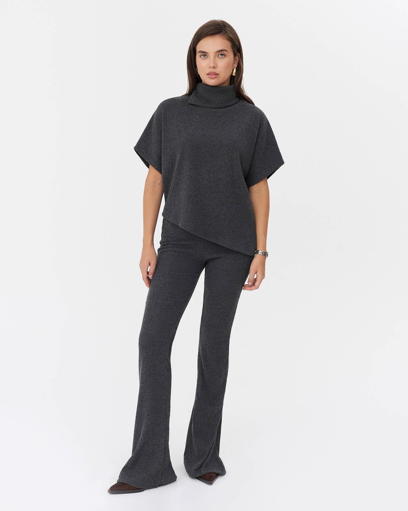 Темно-сірий гольф з короткими рукавами FASHIONISTA