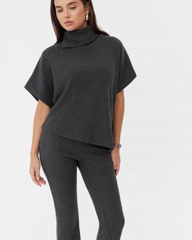 Темно-сірий гольф з короткими рукавами FASHIONISTA