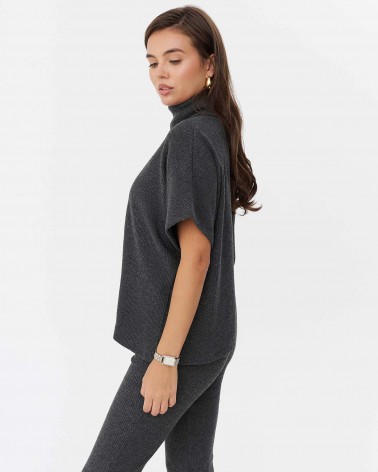 Темно-сірий гольф з короткими рукавами FASHIONISTA