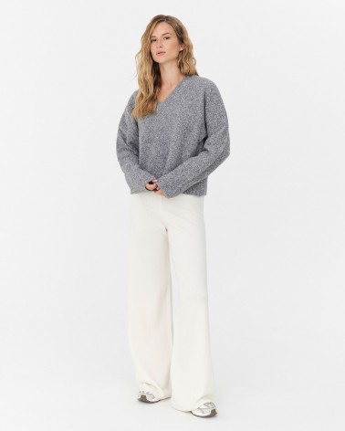 Сірий пуловер з манжетами FASHIONISTA