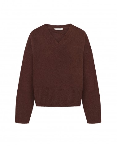 Коричневий пуловер з манжетами FASHIONISTA