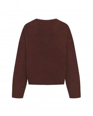 Коричневий пуловер з манжетами FASHIONISTA