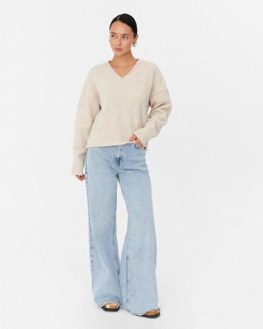 Світло-бежевий пуловер з манжетами FASHIONISTA