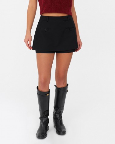 Чорна спідниця-шорти з імітацією кишень FASHIONISTA