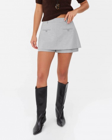 Сіра спідниця-шорти з імітацією кишень FASHIONISTA