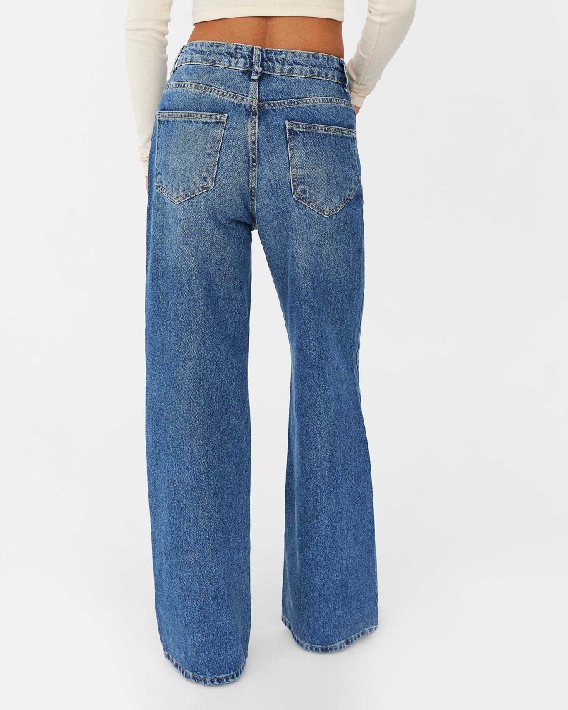 Сині джинси прямого крою з потертостями FASHIONISTA Сині джинси прямого крою з потертостями FASHIONISTA