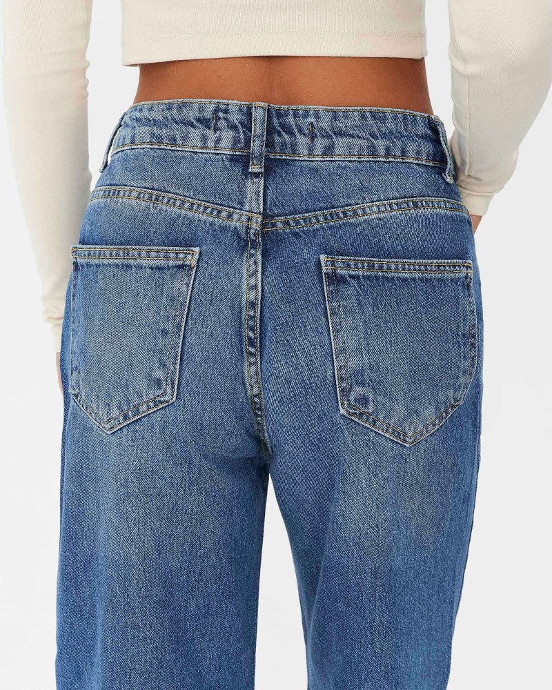 Сині джинси прямого крою з потертостями FASHIONISTA Сині джинси прямого крою з потертостями FASHIONISTA