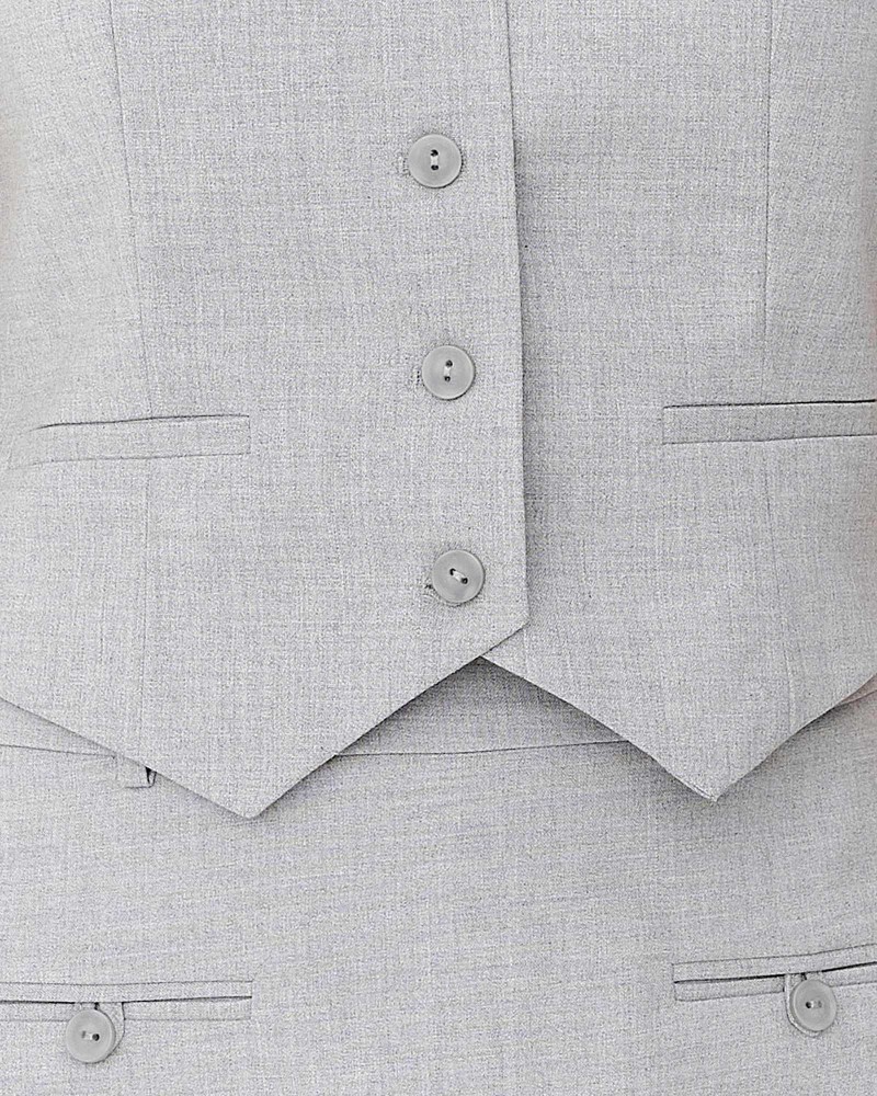 Сірий класичний жилет із застібкою на ґудзики спереду FASHIONISTA