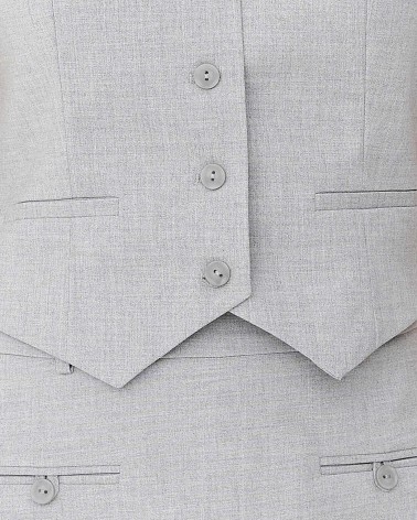 Сірий класичний жилет із застібкою на ґудзики спереду FASHIONISTA