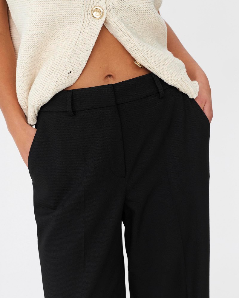 Чорні штани-палацо із запрасованими стрілками FASHIONISTA