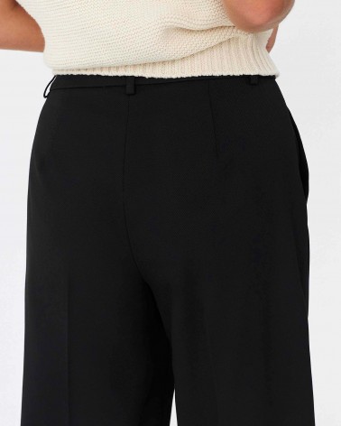 Чорні штани-палацо із запрасованими стрілками FASHIONISTA