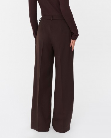 Коричневі штани-палацо із запрасованими стрілками FASHIONISTA