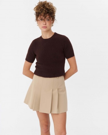 Темно-коричневий джемпер з короткими рукавами  FASHIONISTA