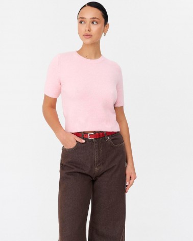 Рожевий джемпер з короткими рукавами  FASHIONISTA