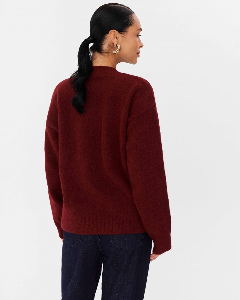 Бордовий джемпер з манжетами FASHIONISTA