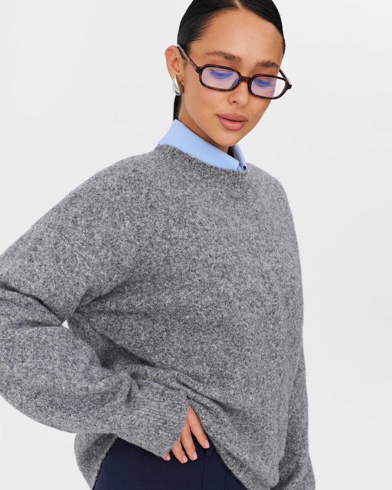 Сірий джемпер з манжетами FASHIONISTA