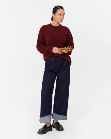 Бордовий джемпер з манжетами FASHIONISTA