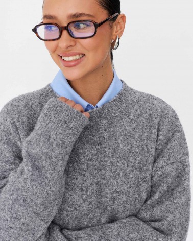 Сірий джемпер з манжетами FASHIONISTA