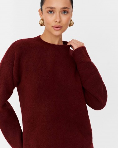 Бордовий джемпер з манжетами FASHIONISTA