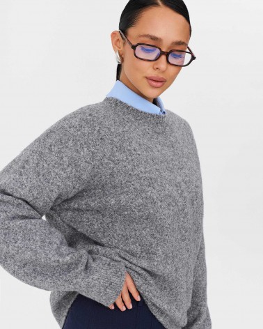 Сірий джемпер з манжетами FASHIONISTA