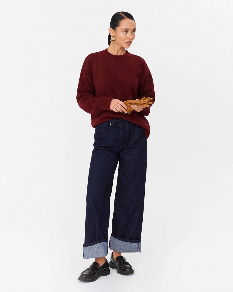 Бордовий джемпер з манжетами FASHIONISTA