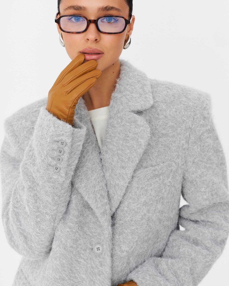 Сірий жакет текстурований FASHIONISTA