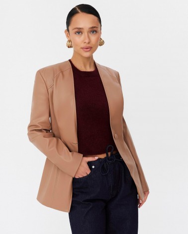 Пісочний жакет зі штучної шкіри FASHIONISTA