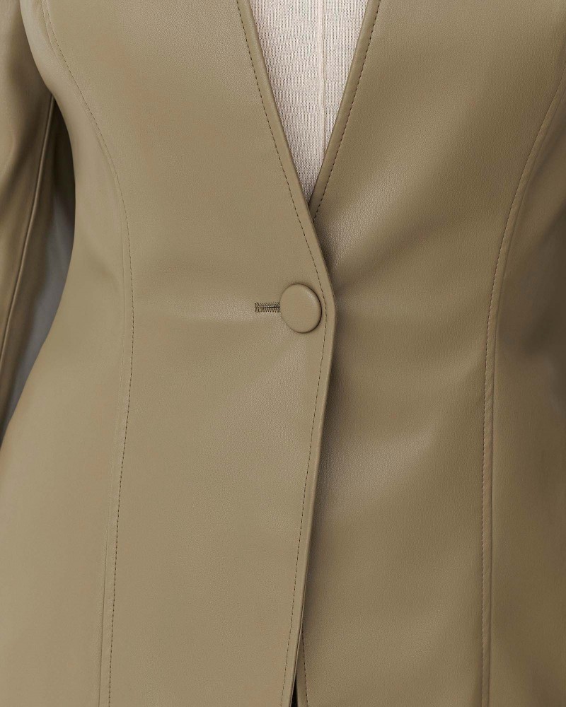 Хакі жакет зі штучної шкіри FASHIONISTA