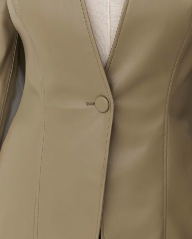 Хакі жакет зі штучної шкіри FASHIONISTA