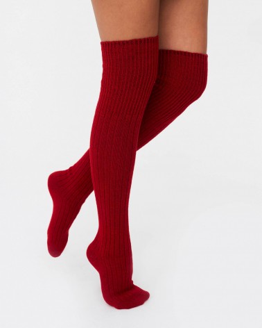 Червоні гольфи вище колін FASHIONISTA