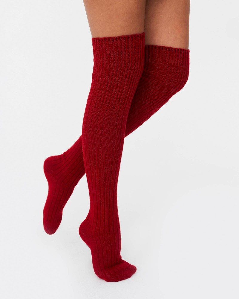 Червоні гольфи вище колін FASHIONISTA