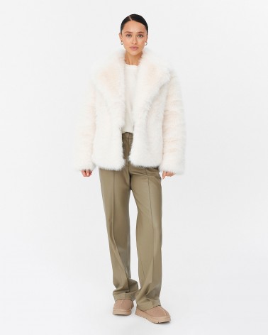 Молочна шуба зі штучного хутра FASHIONISTA