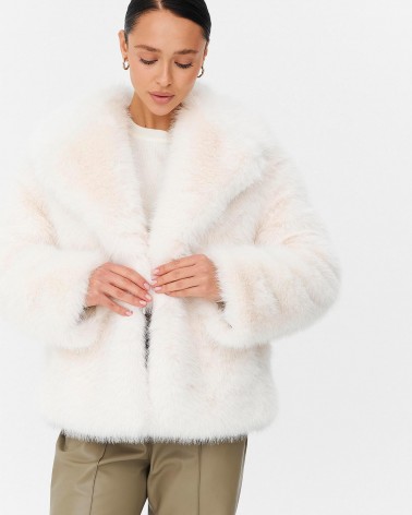Молочна шуба зі штучного хутра FASHIONISTA