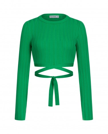 Джемпер з зав'язкою від FASHIONISTA зелений