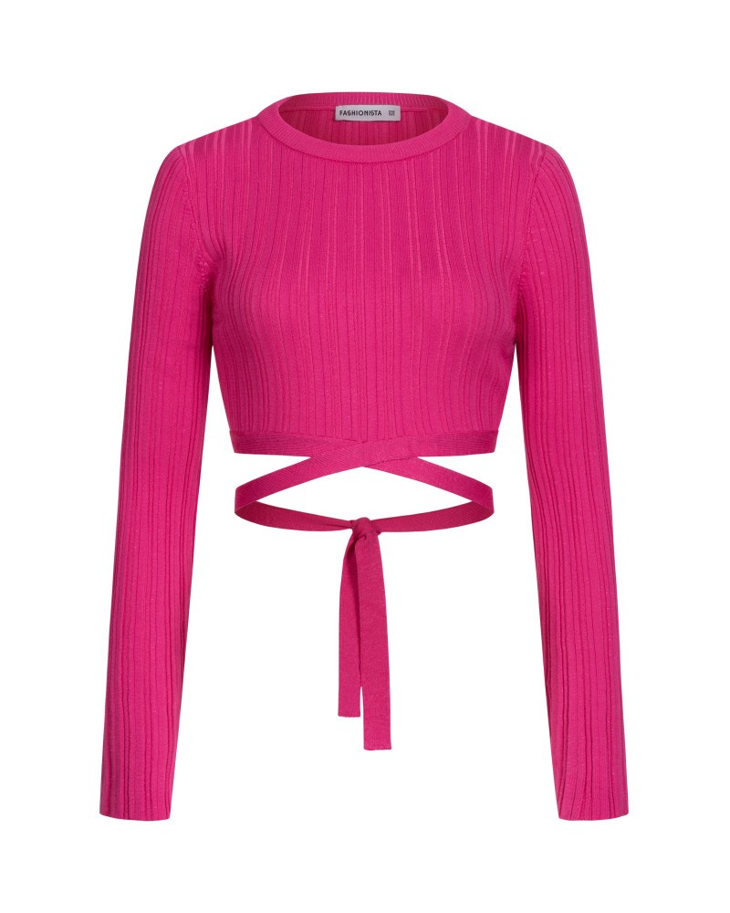 Джемпер з зав'язкою від FASHIONISTA фуксія