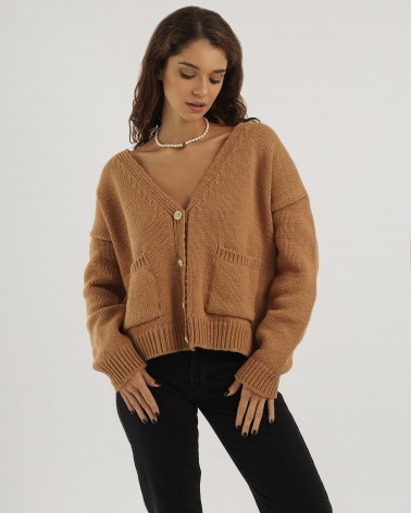 Кардиган Laconic з кишенями від FASHIONISTA коричневий