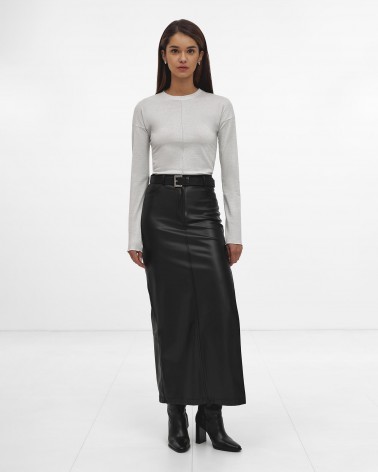 Лонгслів з металізованим ефектом від FASHIONISTA срібний