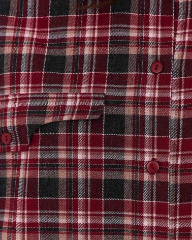 Бордова картата сорочка з імітацією нагрудних кишень FASHIONISTA