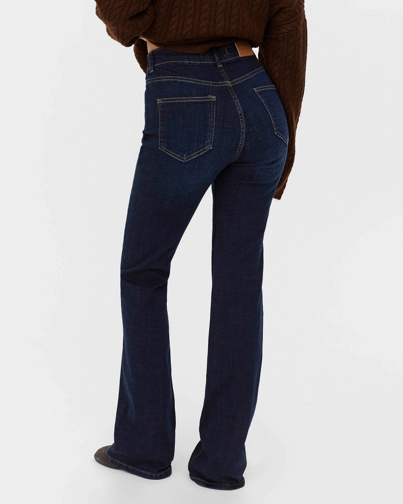 Темно-сині розкльошені джинси з потертостями FASHIONISTA