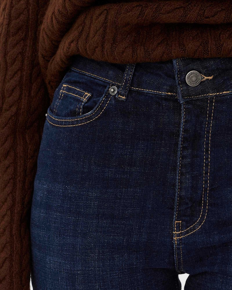 Темно-сині розкльошені джинси з потертостями FASHIONISTA