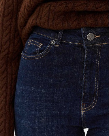 Темно-сині розкльошені джинси з потертостями FASHIONISTA