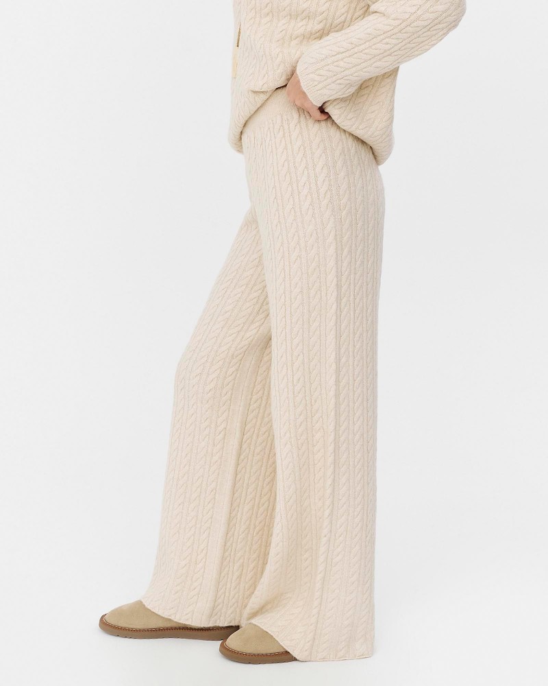Молочні штани-палацо з  комбінованою в'язкою FASHIONISTA