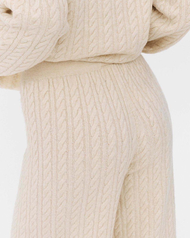 Молочні штани-палацо з  комбінованою в'язкою FASHIONISTA