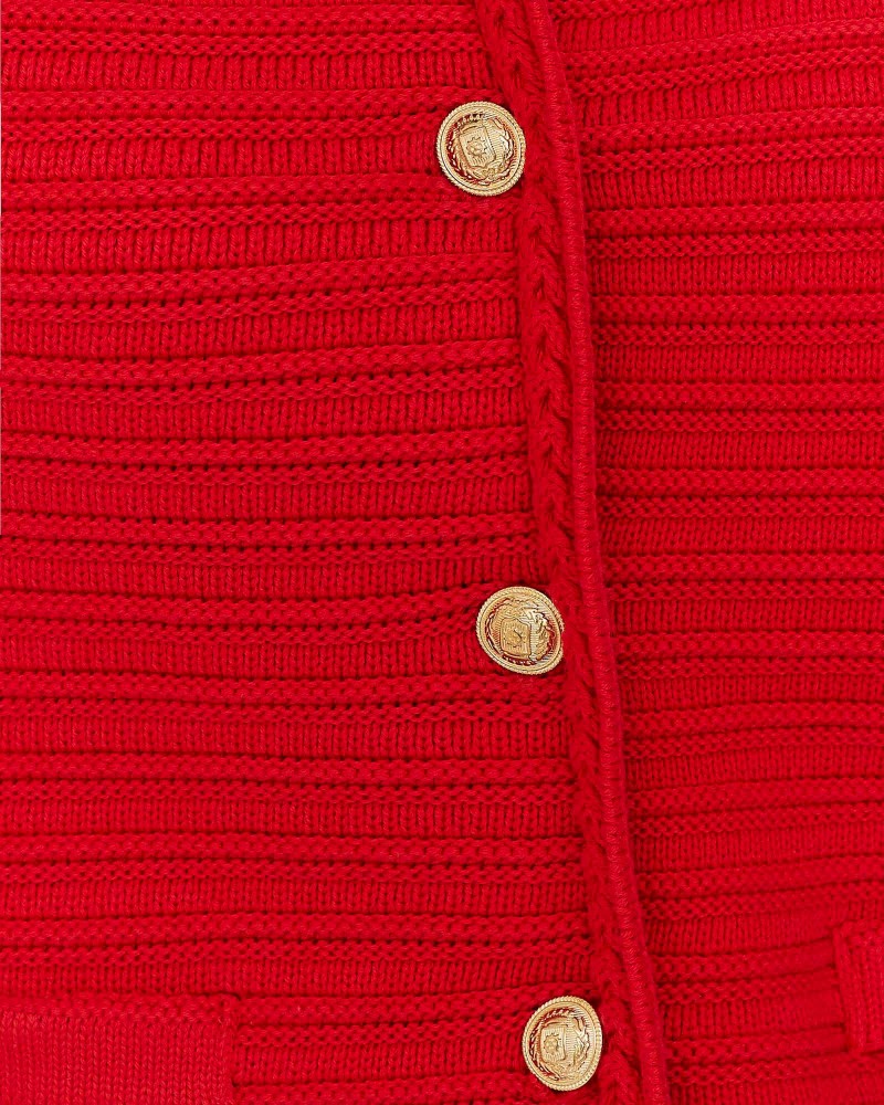Кардиган з золотистою фурнітурою від FASHIONISTA червоний