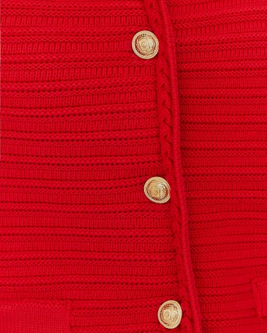 Кардиган з золотистою фурнітурою від FASHIONISTA червоний